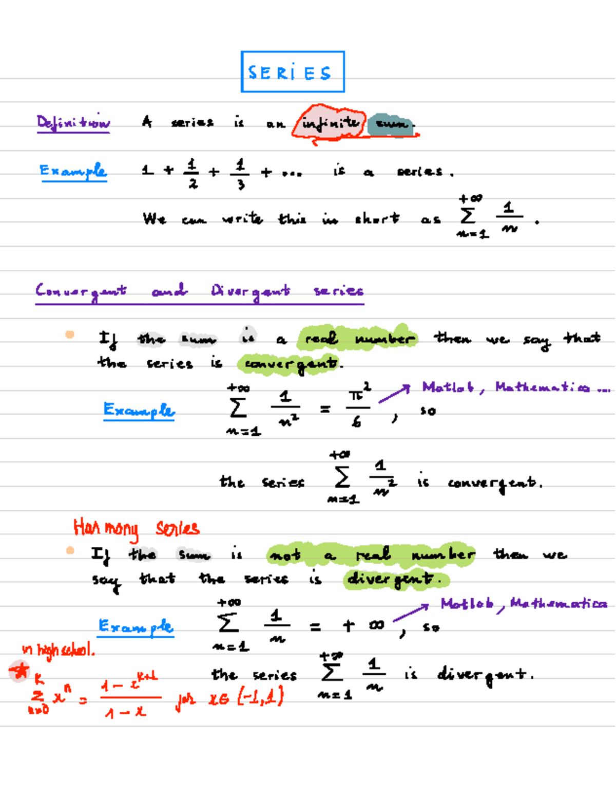 SERIES Definition and Examples: Convergence and Divergence Analysis ...