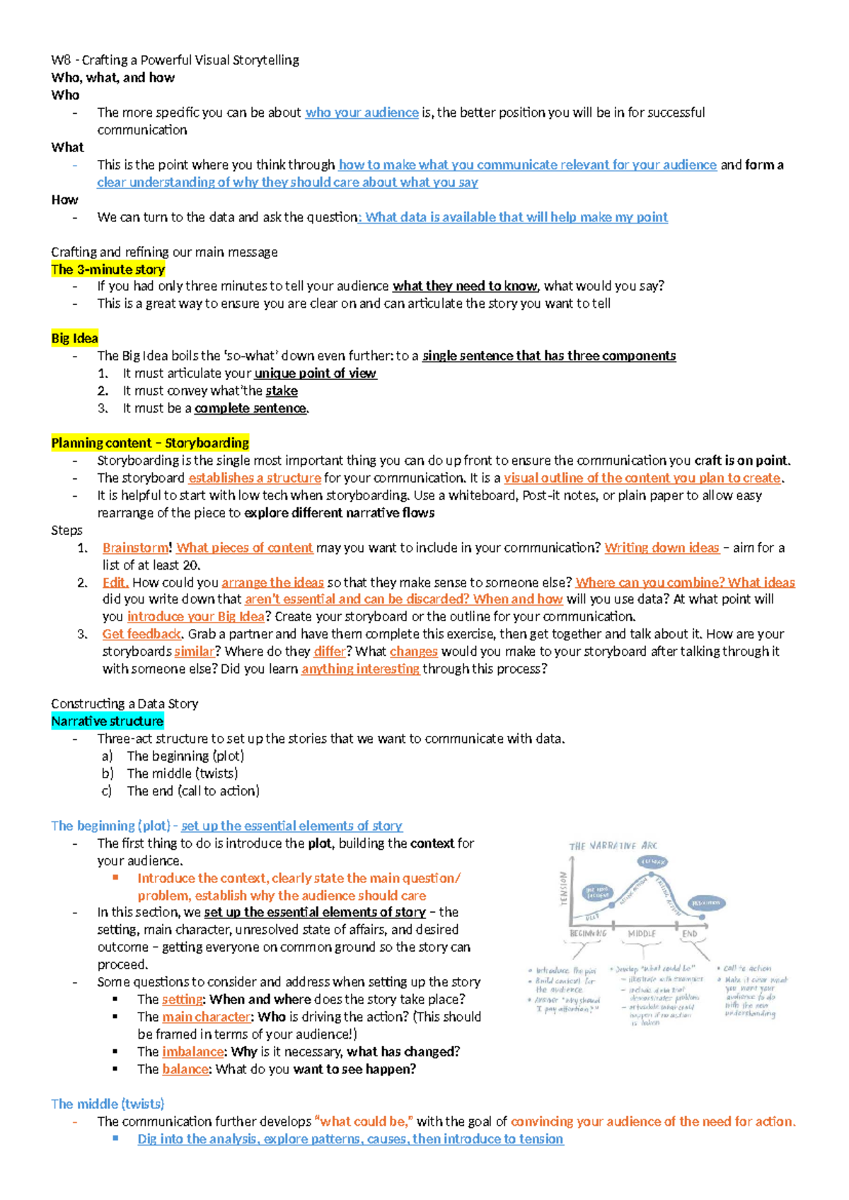 INFS3603 W8 Crafting a Compelling Visual Storytelling Guide - Studocu