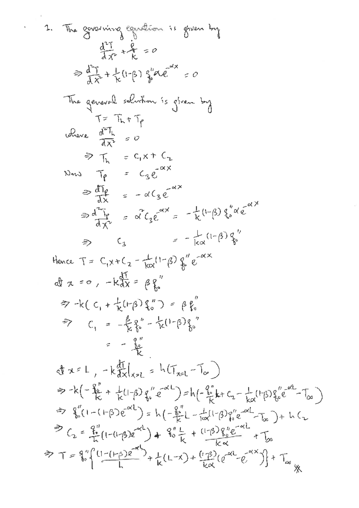 Tutorial 3 Solutions: Governing Equations and Heat Dissipation Analysis ...