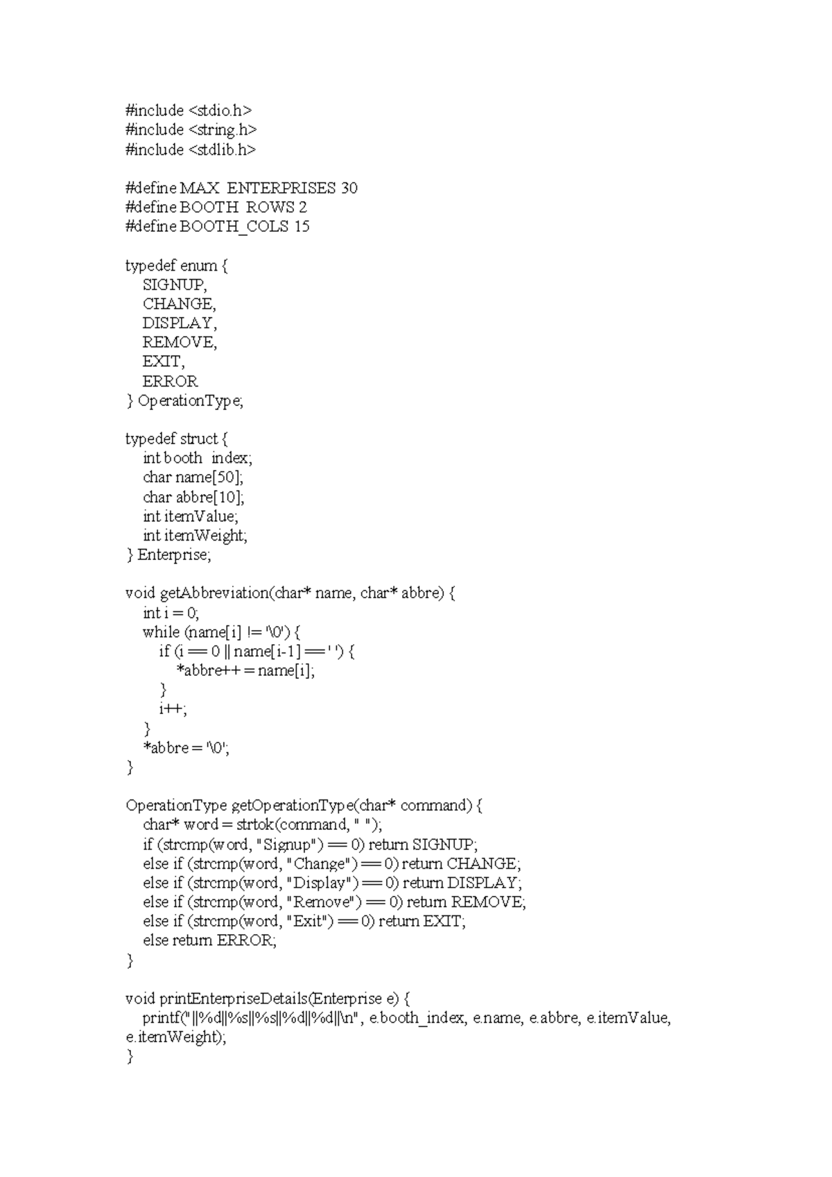 Enterprise Management Code - CSE101 Programming Basics - Studocu