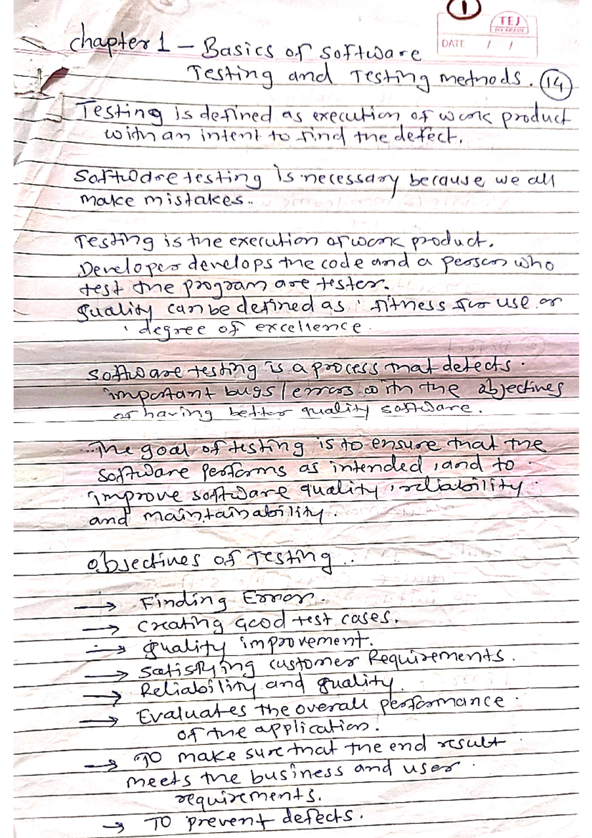 TEJ Chapter 1: Basics of Software Testing and Quality Assurance Methods ...
