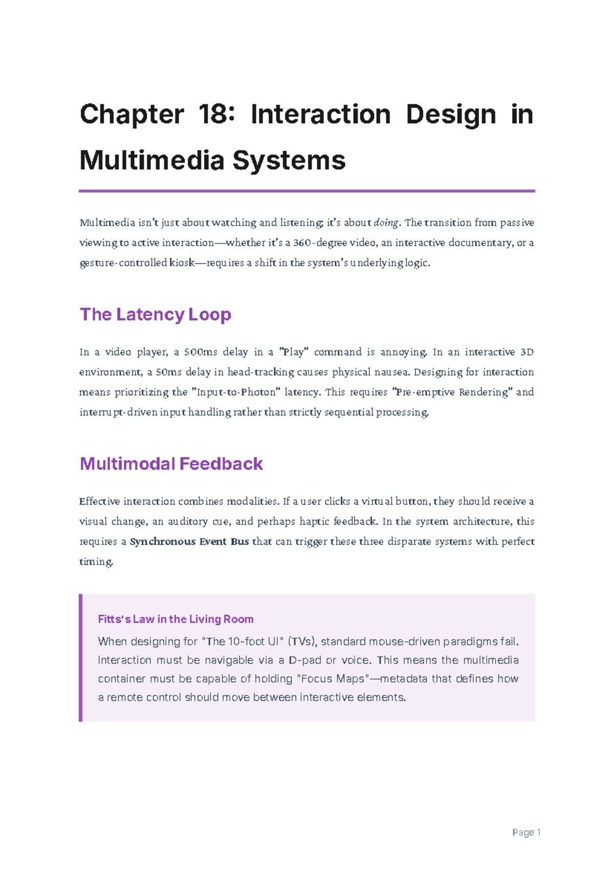 Chapter 18: Interaction Design in Multimedia Systems Insights - Studocu