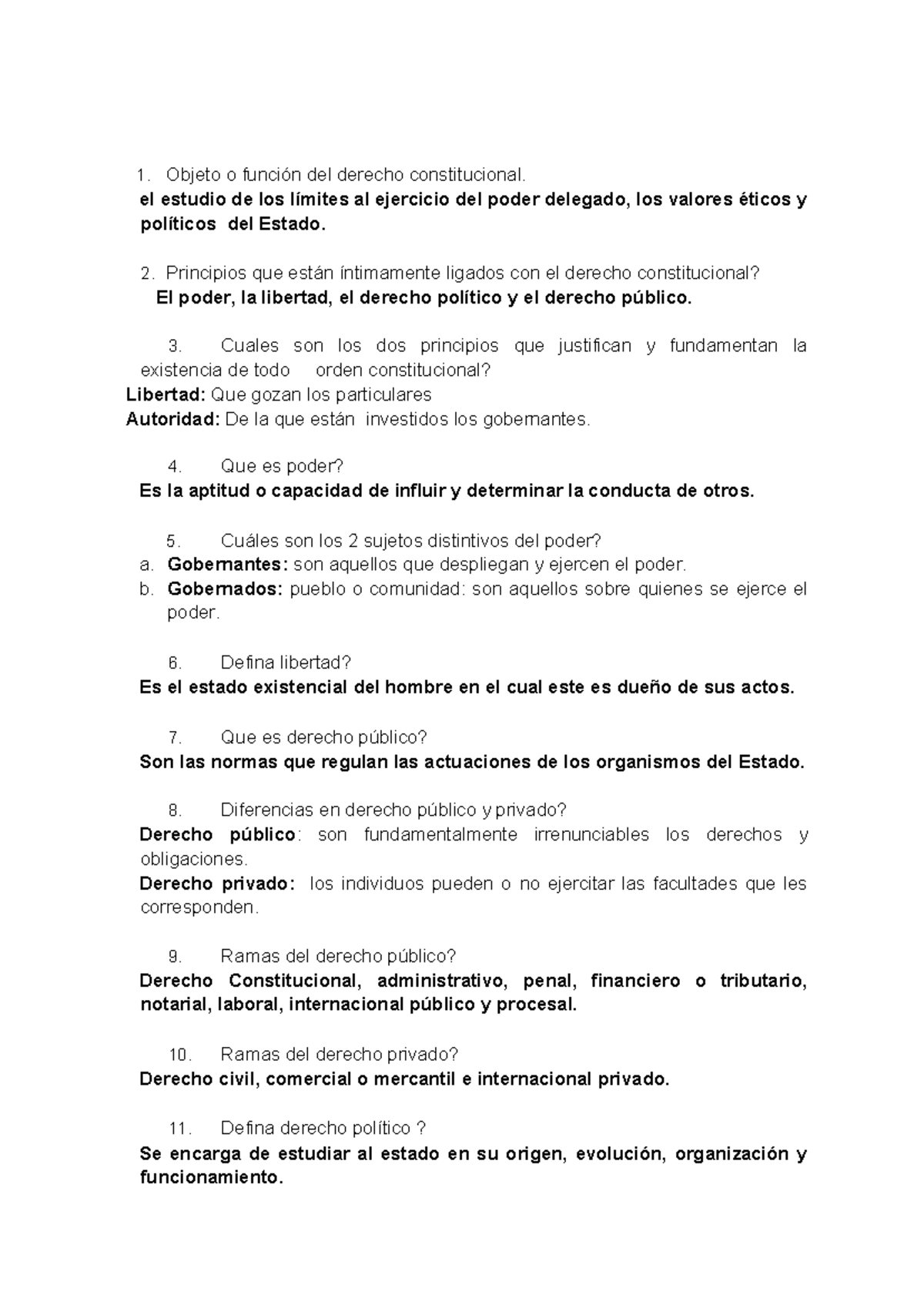 Derecho Constitucional: Preguntas y Respuestas Clave - Studocu