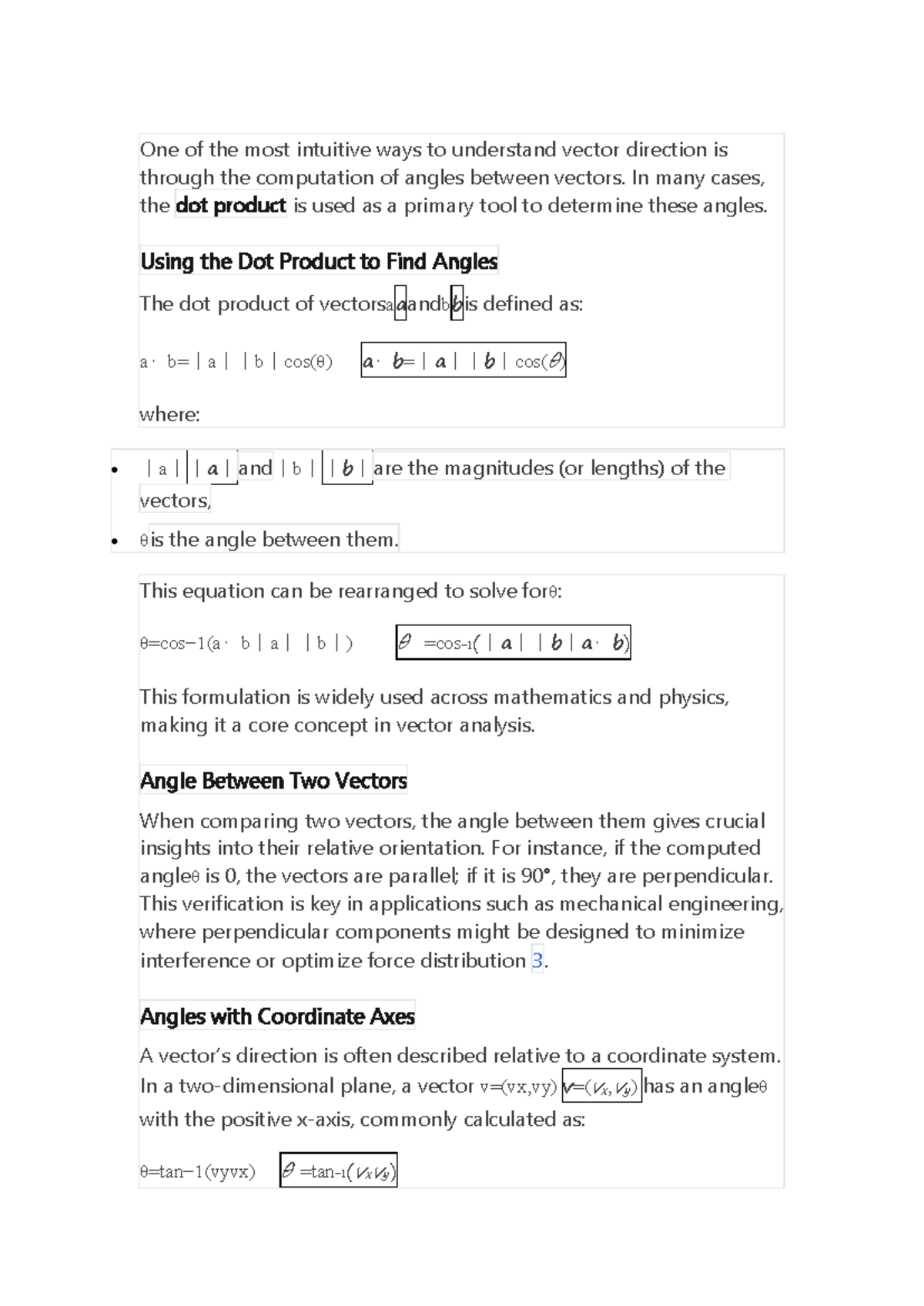 Understanding Angles and Directions in Vectors (MATH 101) - Studocu