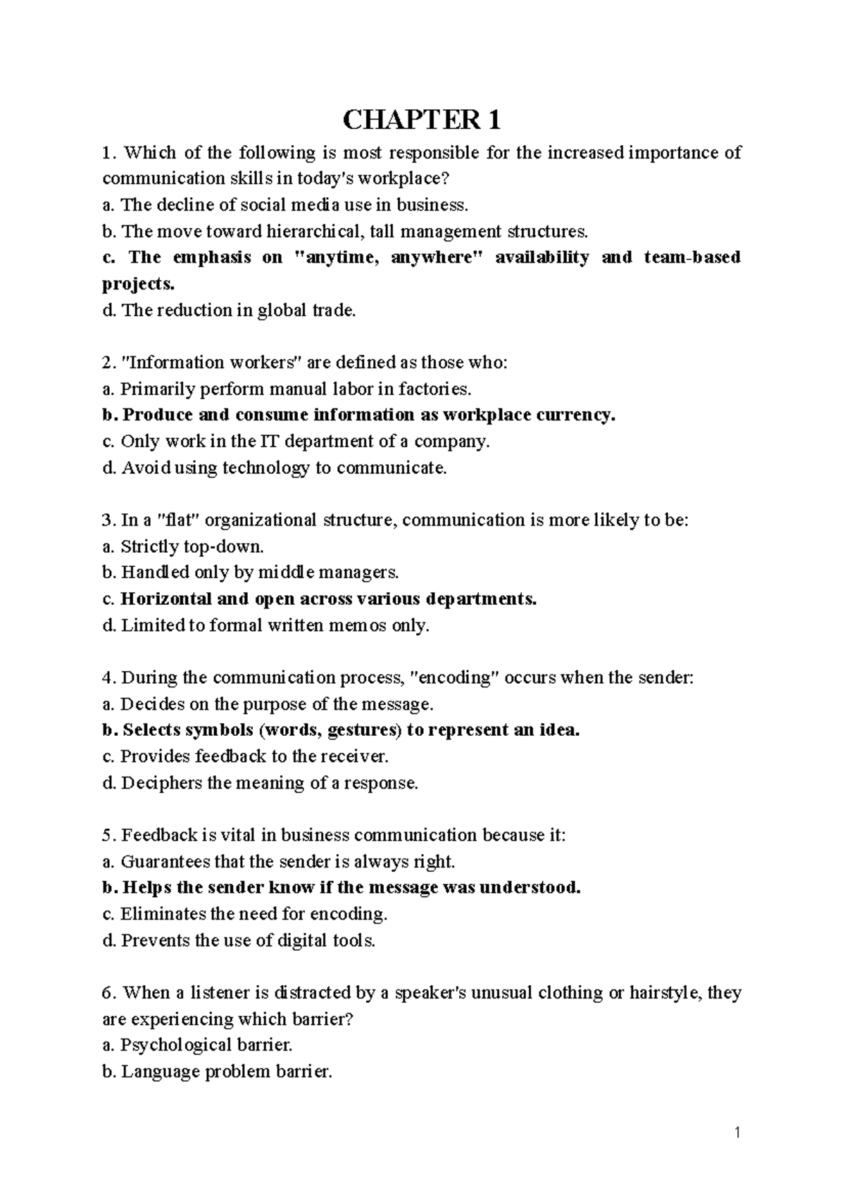 Chapter 1: Communication Skills in the Workplace (ESP121) - Studocu