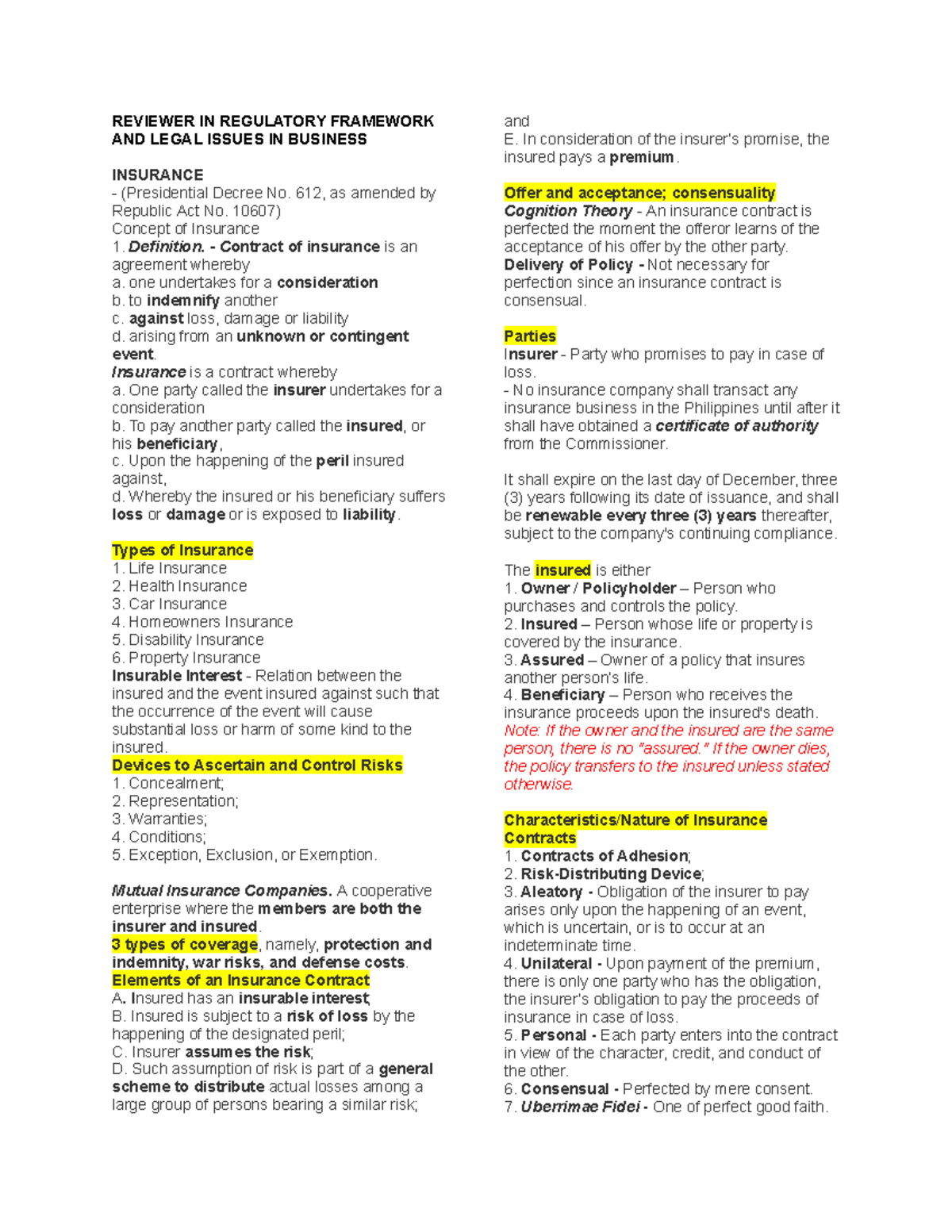 RFLI Midterm Reviewer - Regulatory Framework & Legal Issues in Business ...