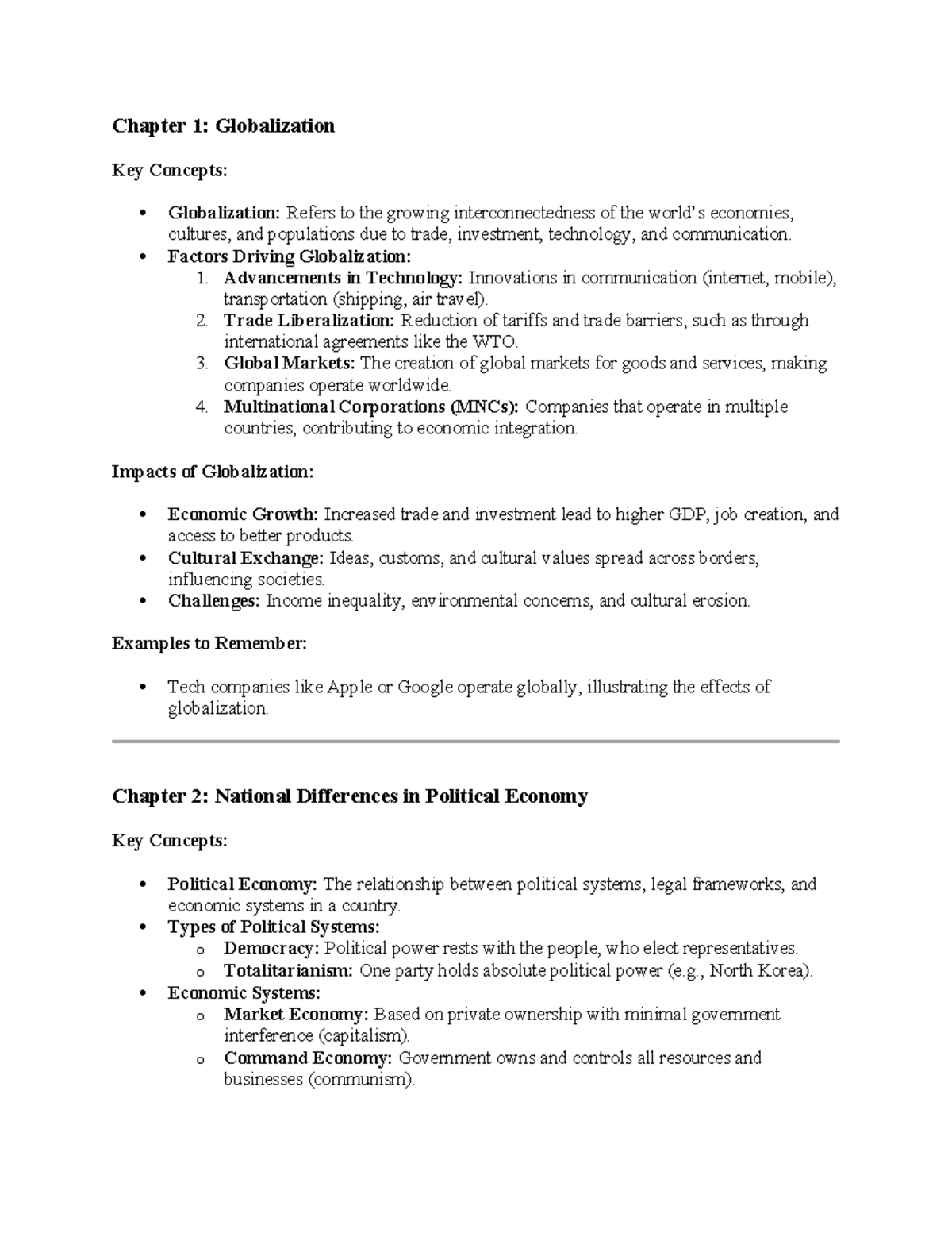 IB Final - Nothing - Chapter 1: Globalization Key Concepts ...