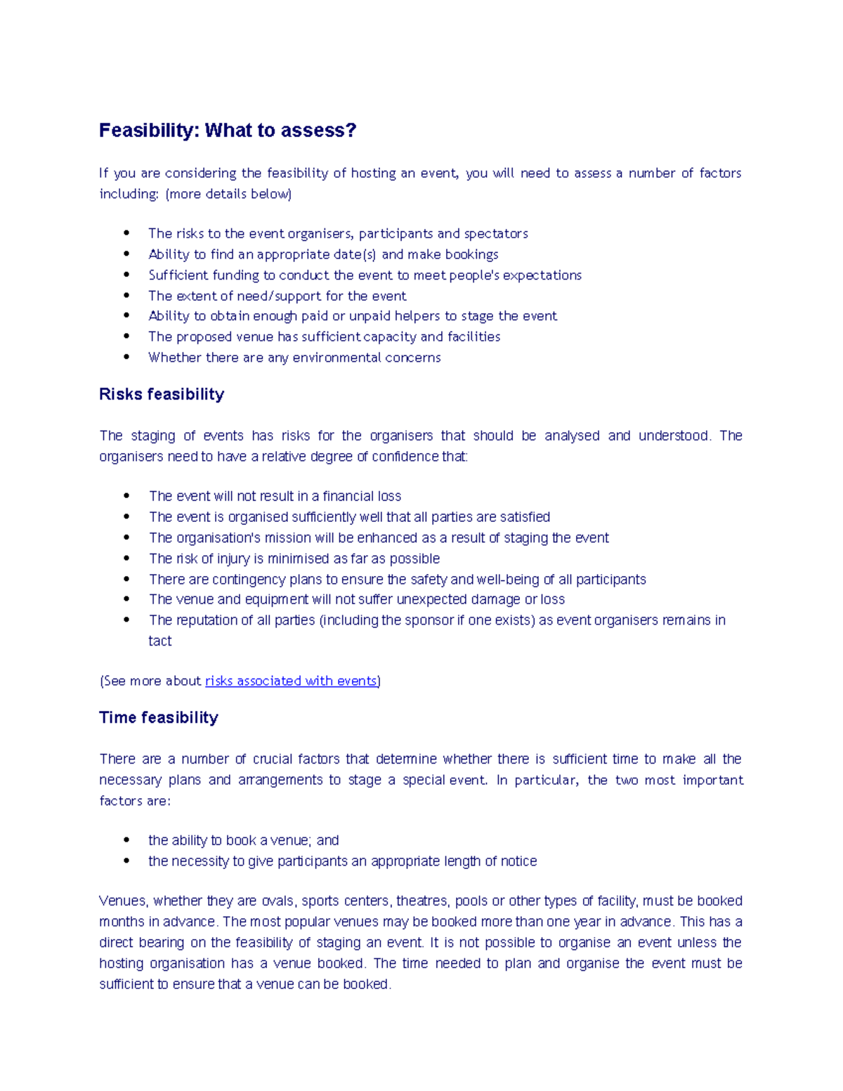 Feasibility Assessment in Event Management: Key Considerations - Studocu