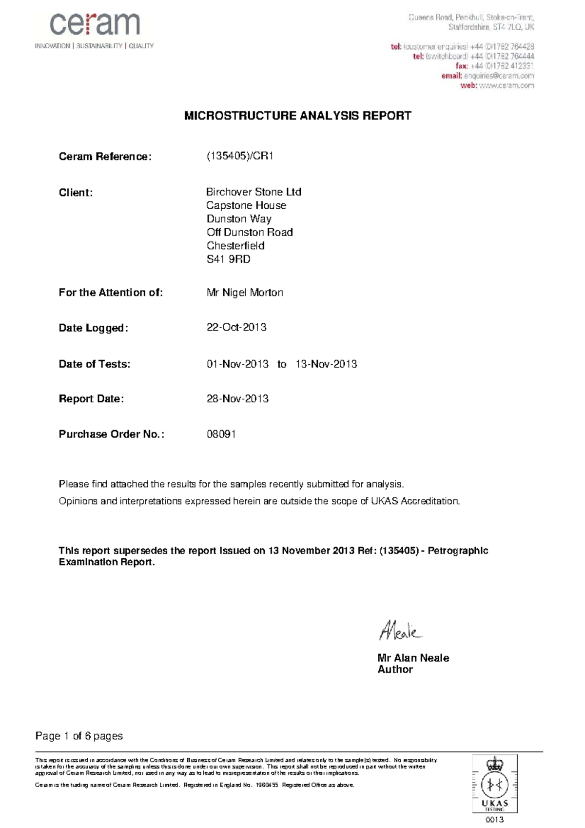 MICROSTRUCTURE ANALYSIS REPORT: Birchover Gritstone Sample - Studocu
