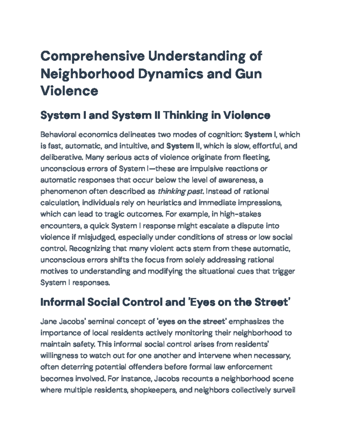 Understanding Neighborhood Dynamics and Gun Violence: Insights and ...