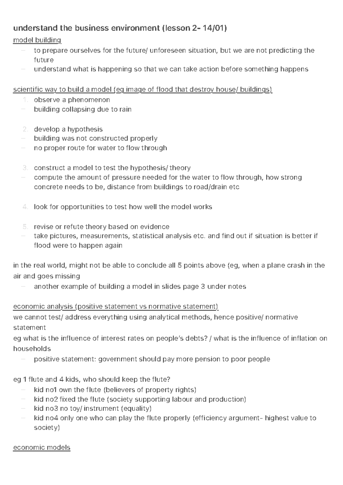 Understand the business environment (lesson 2) - – – 1. – 2. – – 3. – 4 ...