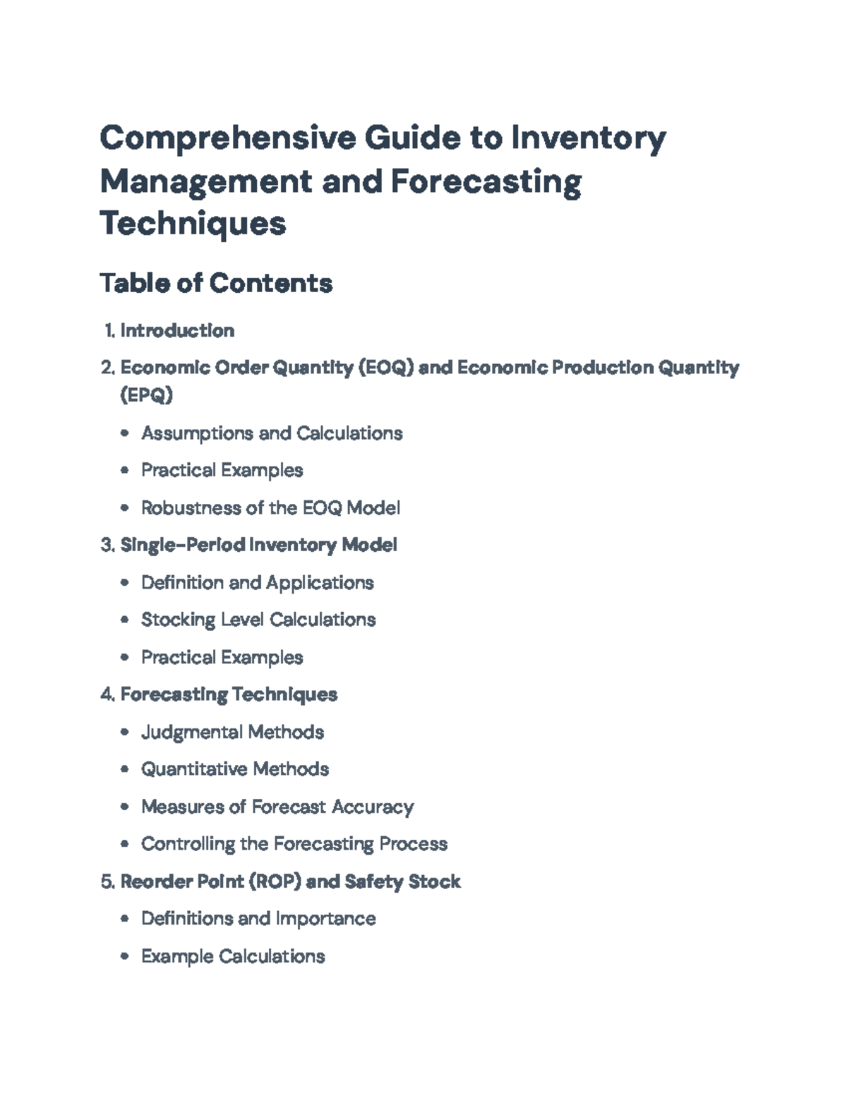 Comprehensive Guide to Inventory Management & Forecasting Techniques ...