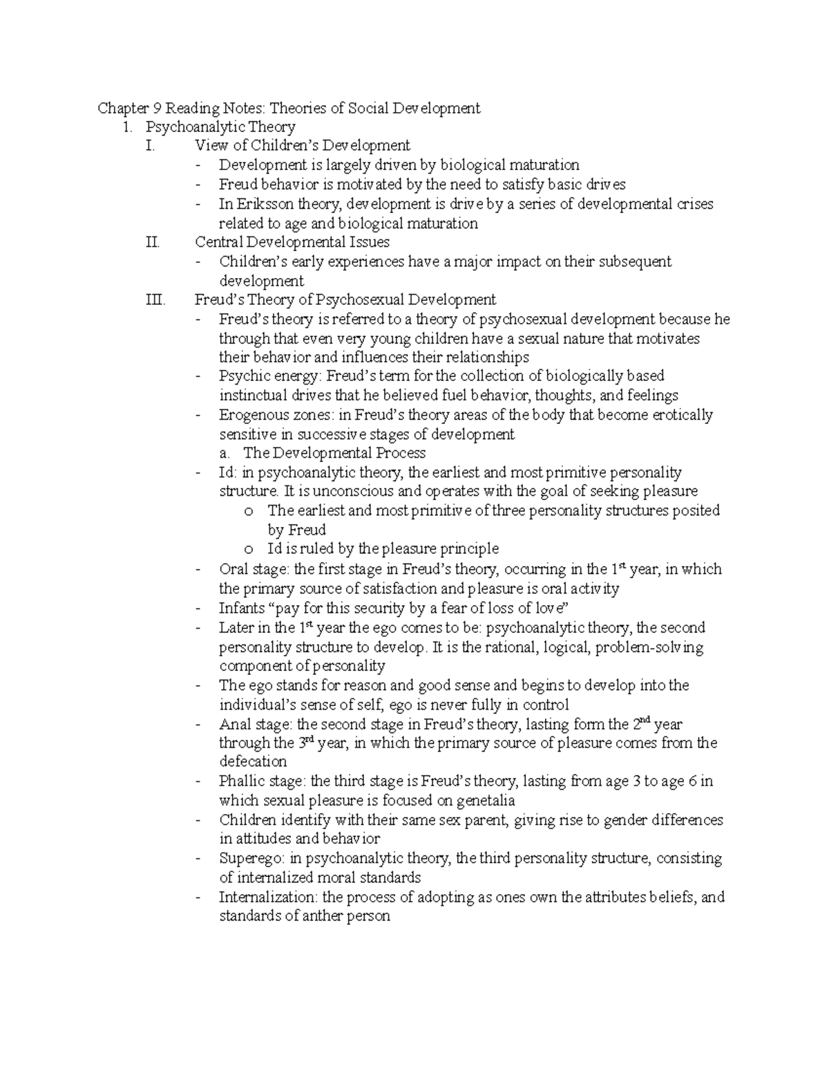 Chapter 9 Reading Notes - Chapter 9 Reading Notes: Theories of Social ...