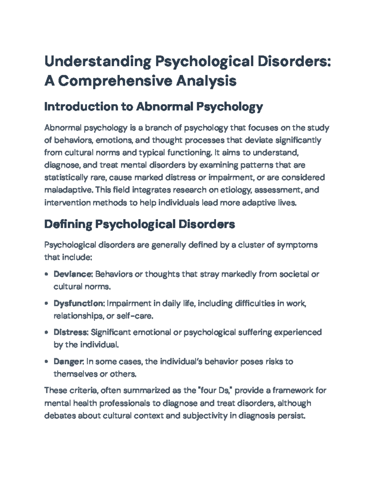 Abnormal Psychology Study Notes: Understanding Disorders & DSM-V ...