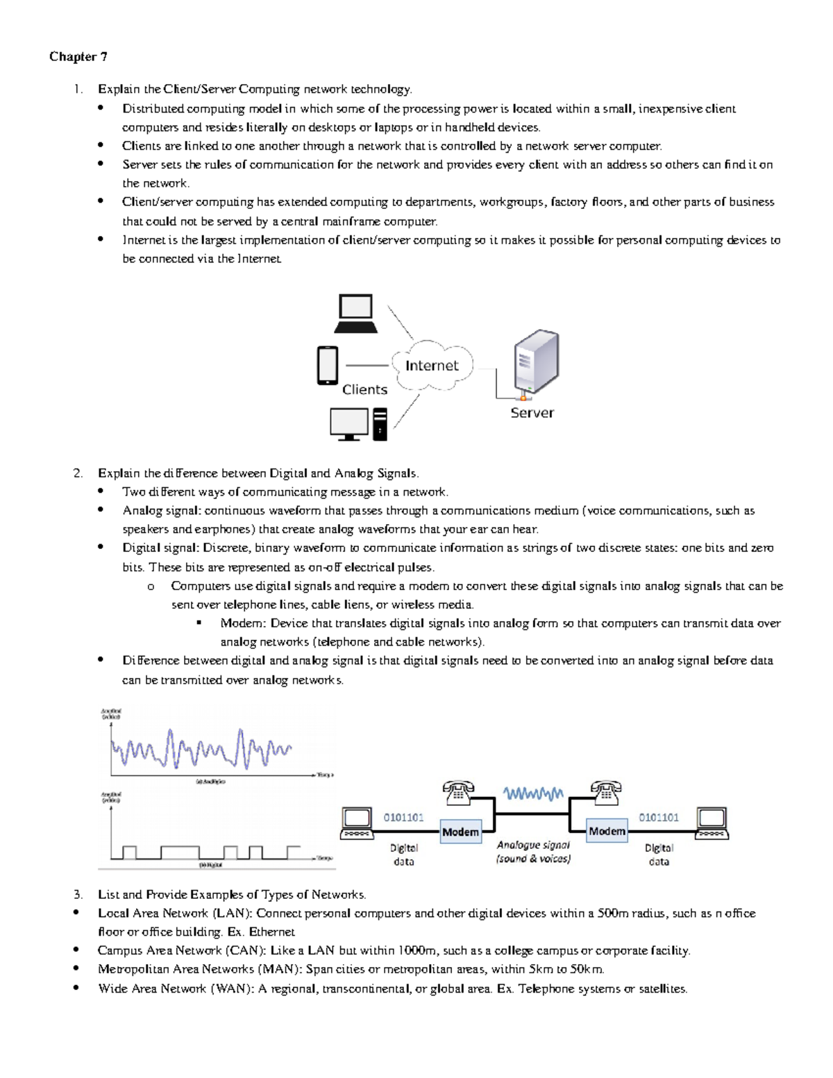 Study Guide: Client/Server Computing, Signals & Networks (CS101) - Studocu