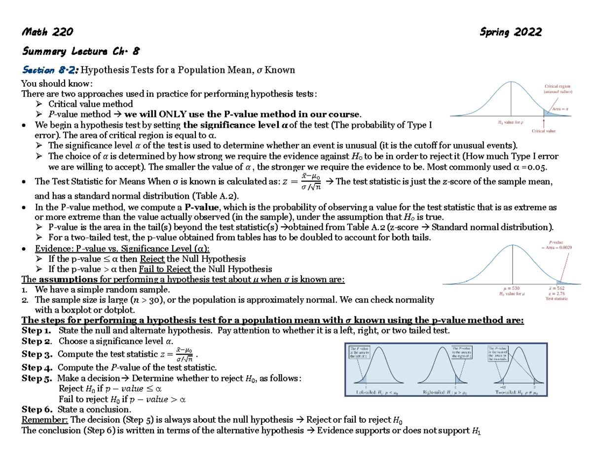 Math 220 Summary Lecture Ch8 Sec 8 - Math 220 Spring 2022 Summary ...