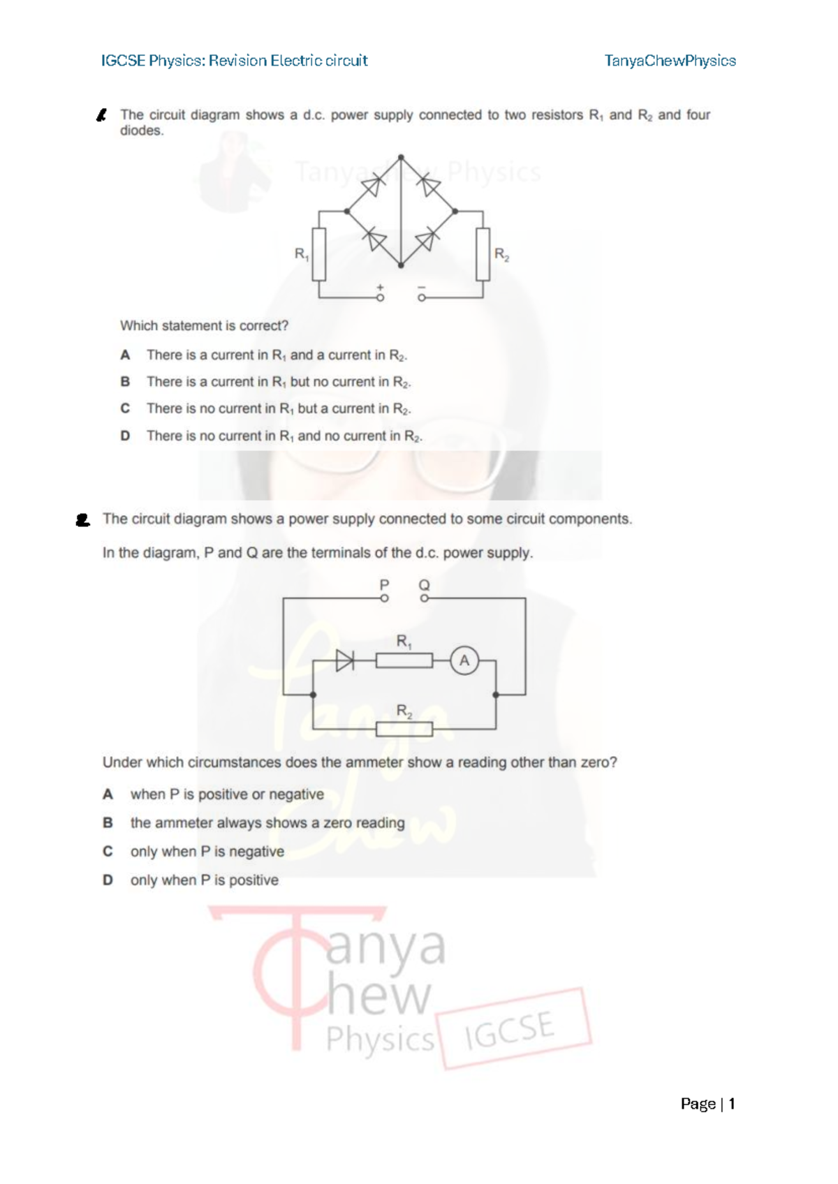Rev electric circuit - Physics 1 - Studocu