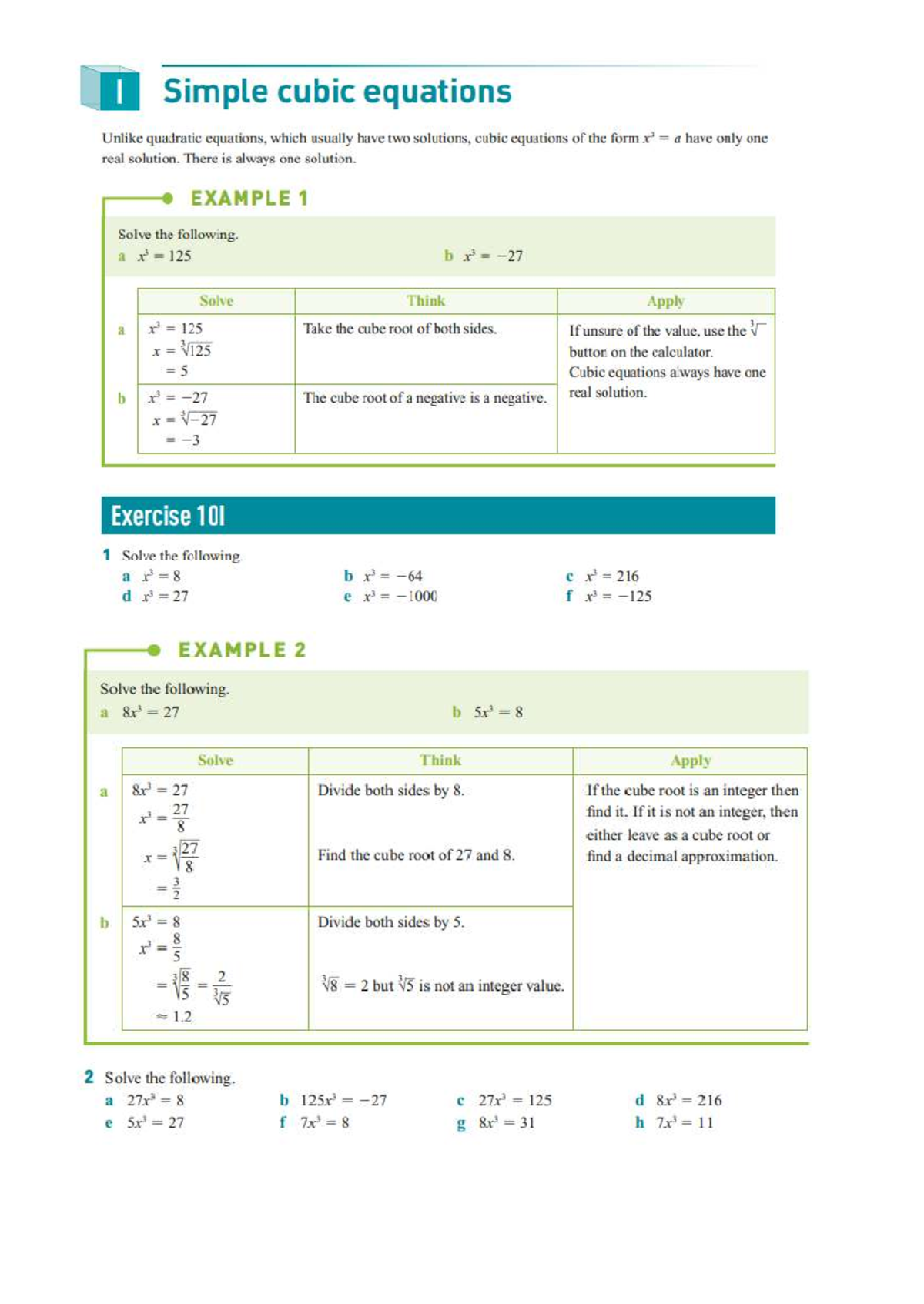 MATH 101: Simple Cubic Equations Overview and Examples - Studocu