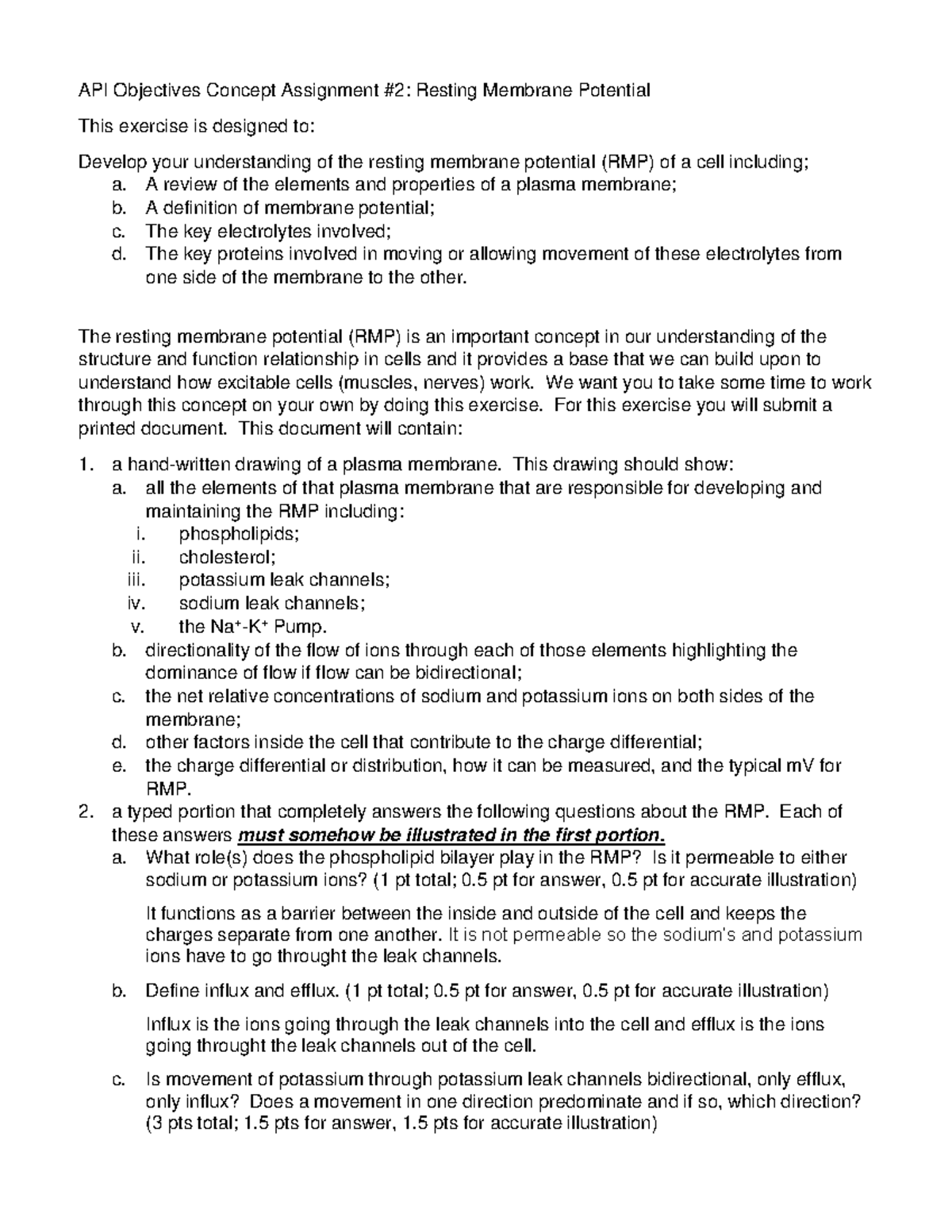 Assign 2 ana - API Objectives Concept Assignment # 2 : Resting Membrane ...