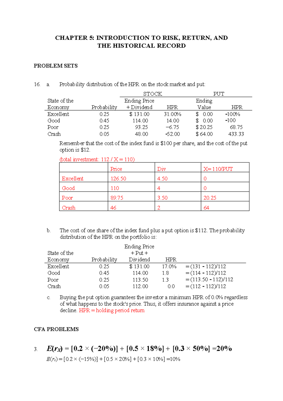 CFA 101: Tutorial 1 - Risk, Return, and Historical Record Analysis ...