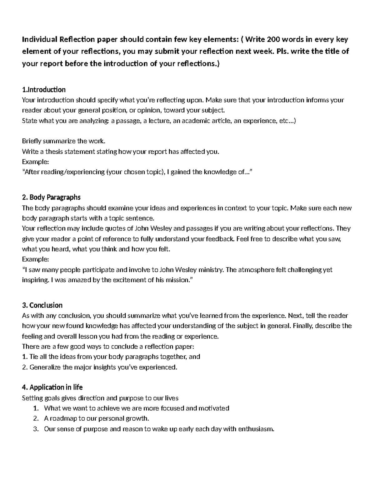 Reflective Paper Guidelines: Essential Elements Explained - Studocu