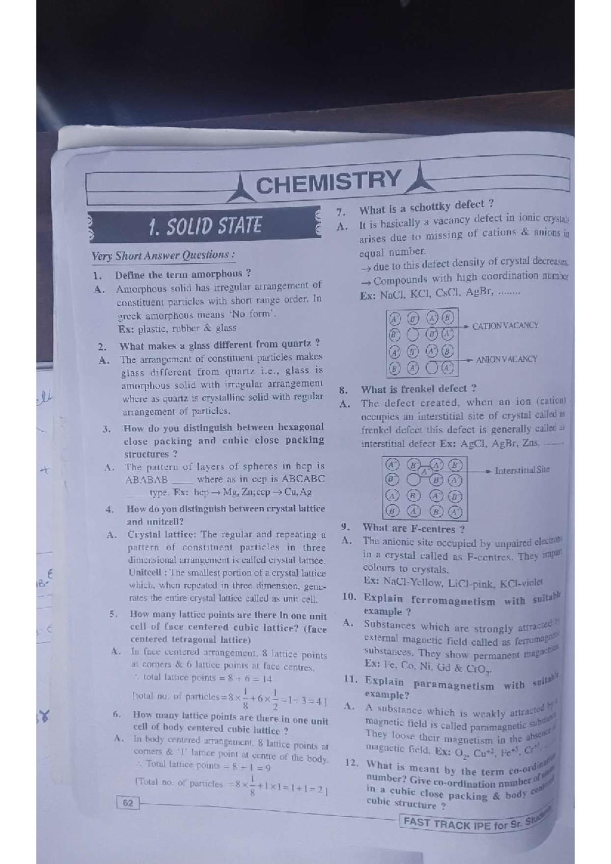 CHEMISTRY 7: Solid State Defects and Properties Overview - Studocu