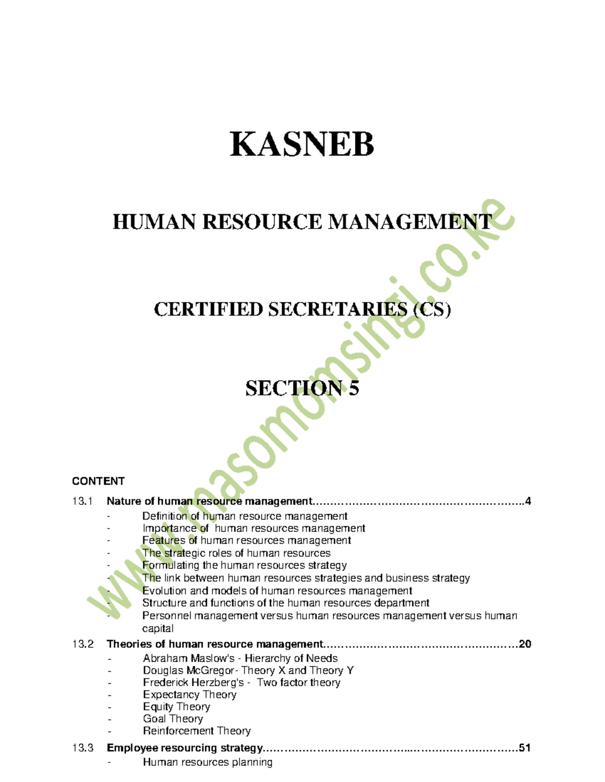 HRM- Comprehensive Study Guide on Human Resource Management - Studocu