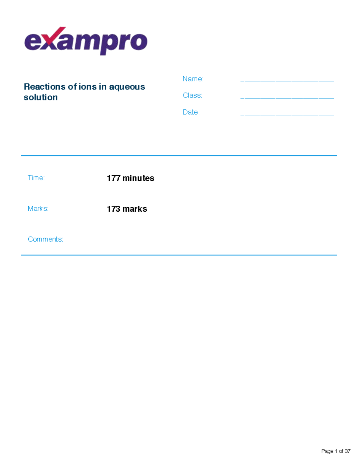 Reactions of Ions in Aqueous Solution: Comprehensive Study Notes for ...