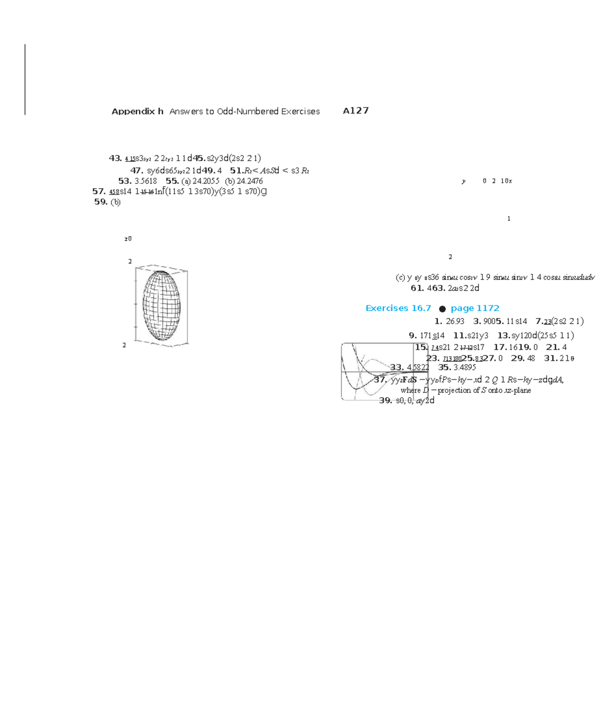 Appendix H: Answers to Exercises for Calculus A127 - Studocu