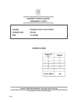 Introduction to Statistics - STA104 - UiTM - Studocu