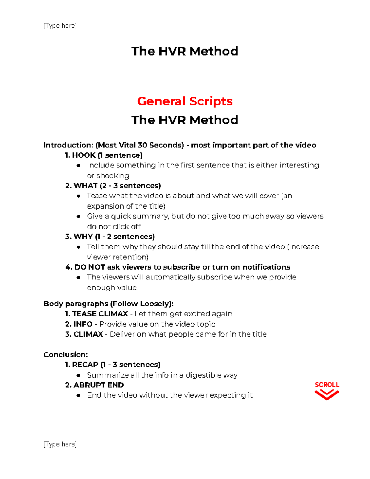 The HVR Method: Essential Video Script Framework for Engagement ...