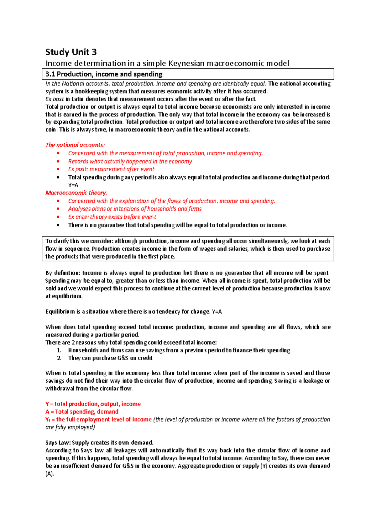 UNIT 3 Simple Keynesian Model Overview and Key Concepts - Studocu