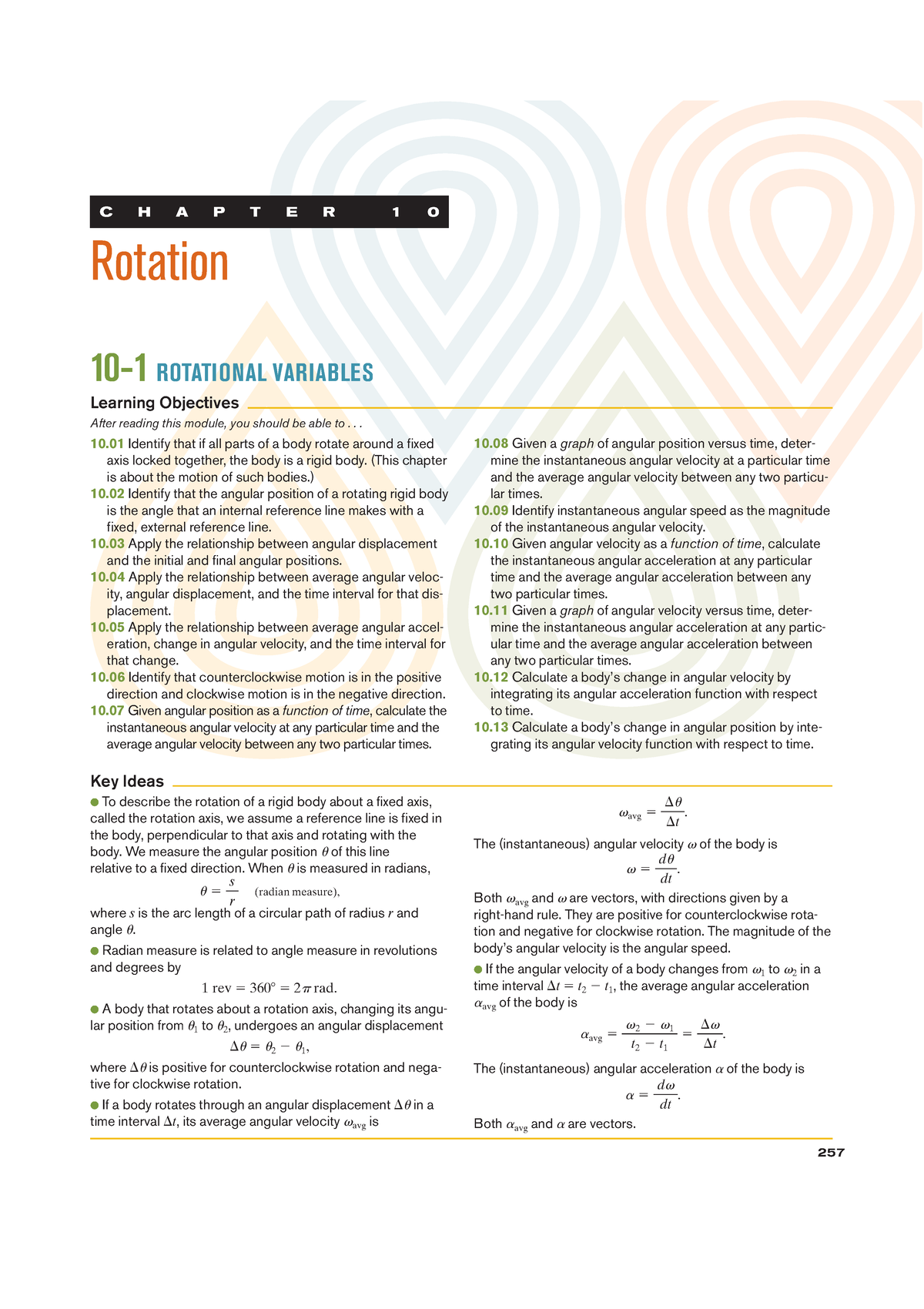 Chapter 10: Rotation and Rotational Variables in Physics - Studocu