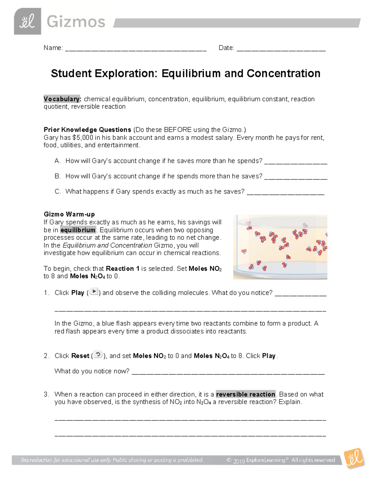 Equilibrium Concentration Exploration: SE Activity Guide - Studocu