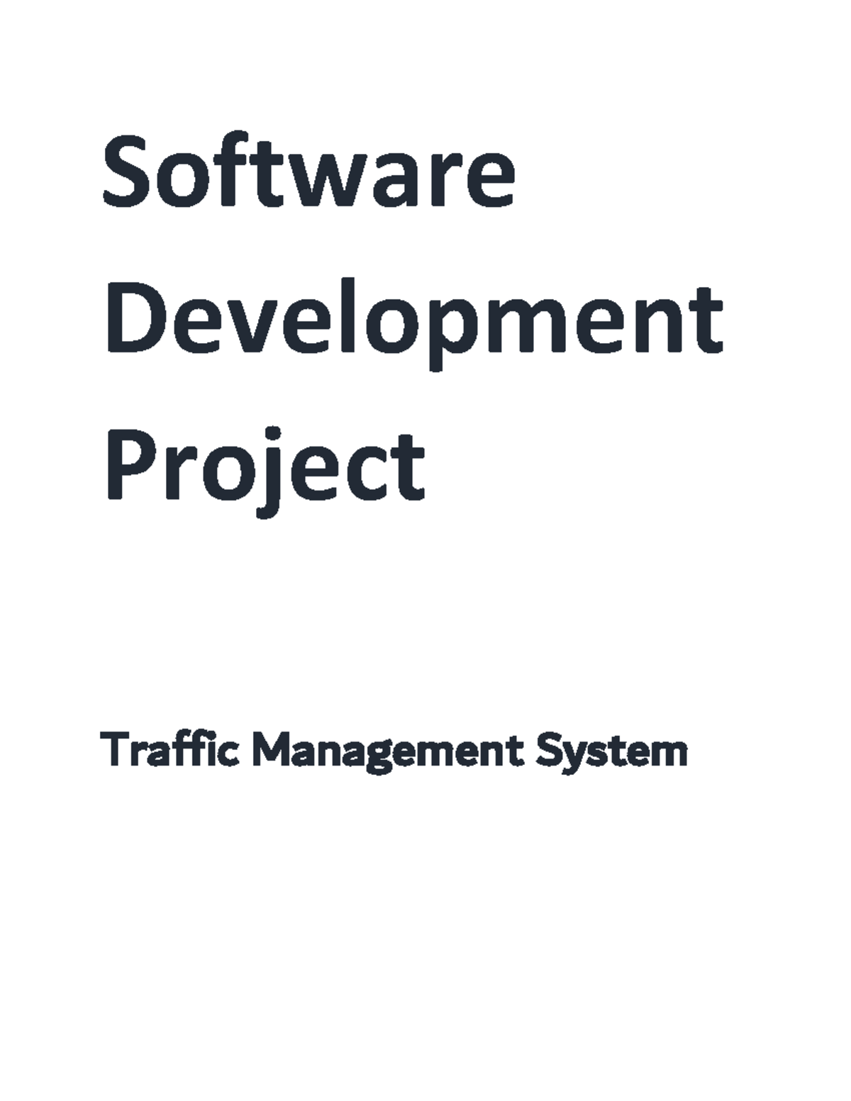 Feasibility Study 9 - Software Development Project Traffic Management ...