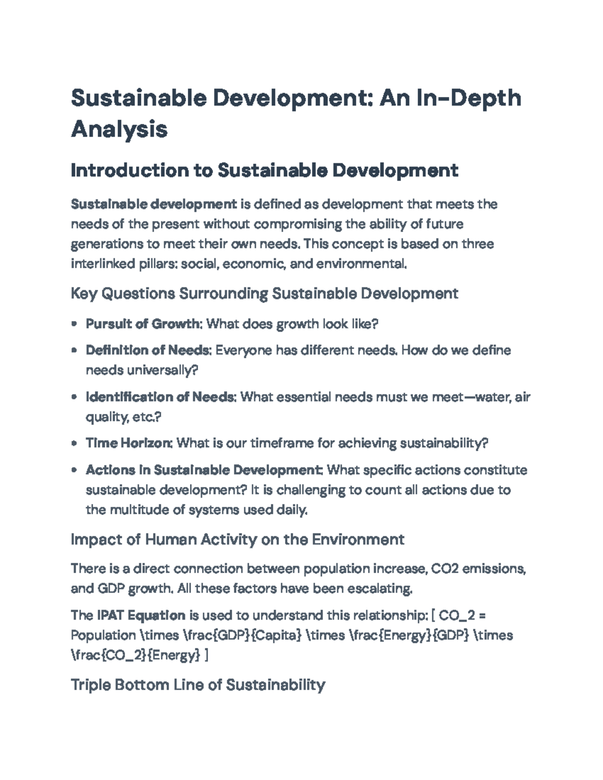 Sustainable Development Analysis: Key Concepts and UN Goals ...