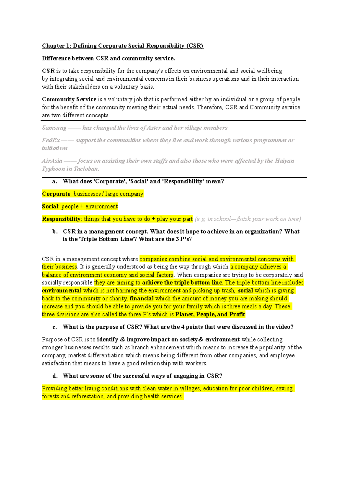 MPU3343 Chapter 1: Understanding Corporate Social Responsibility (CSR ...