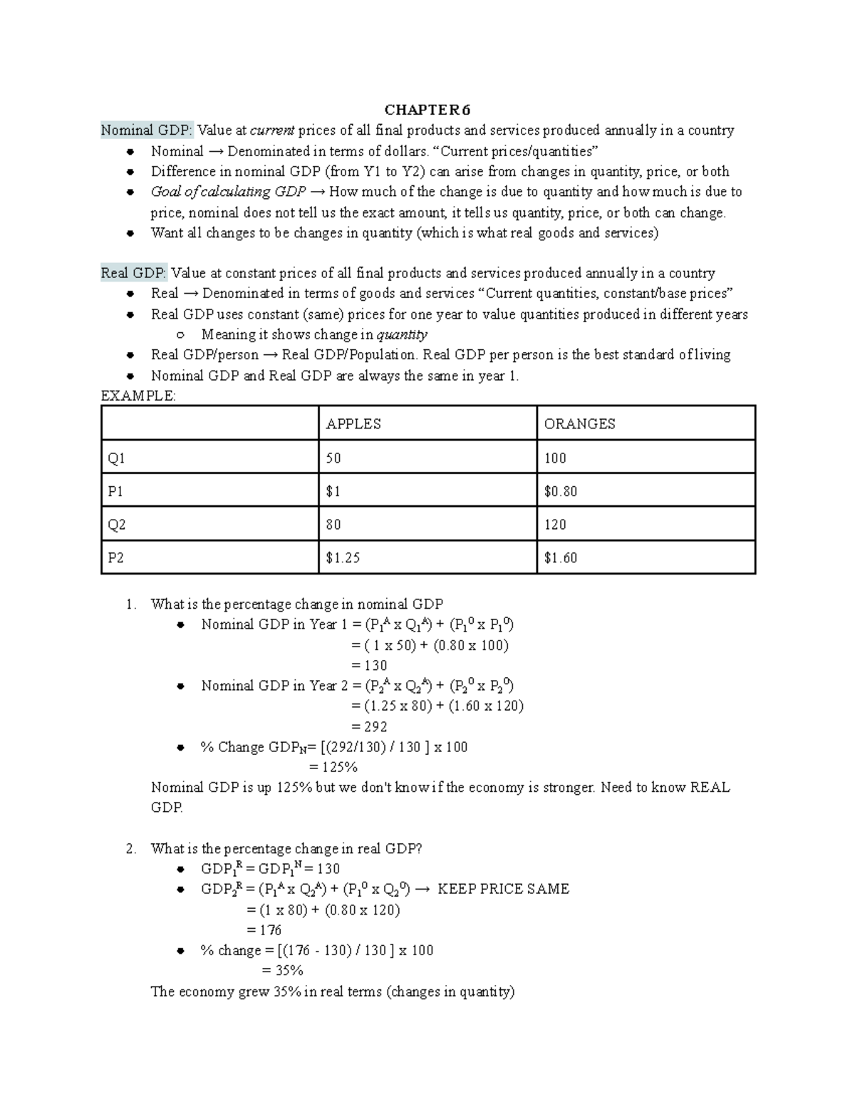 ECN204 - Midterm Review: Nominal vs Real GDP and Economic Concepts ...