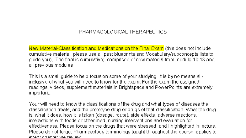 NURS 350 Final Exam Study Guide: New Material from Module 10 - Studocu