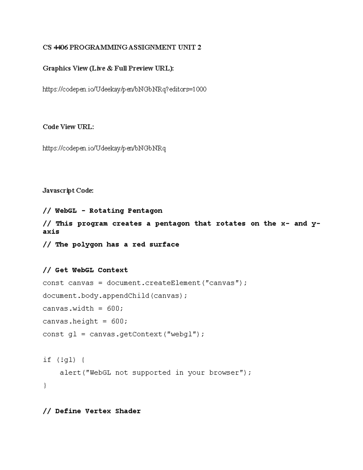 CS 4406 Programming Assignment UNIT 2 - CS 4406 PROGRAMMING ASSIGNMENT ...