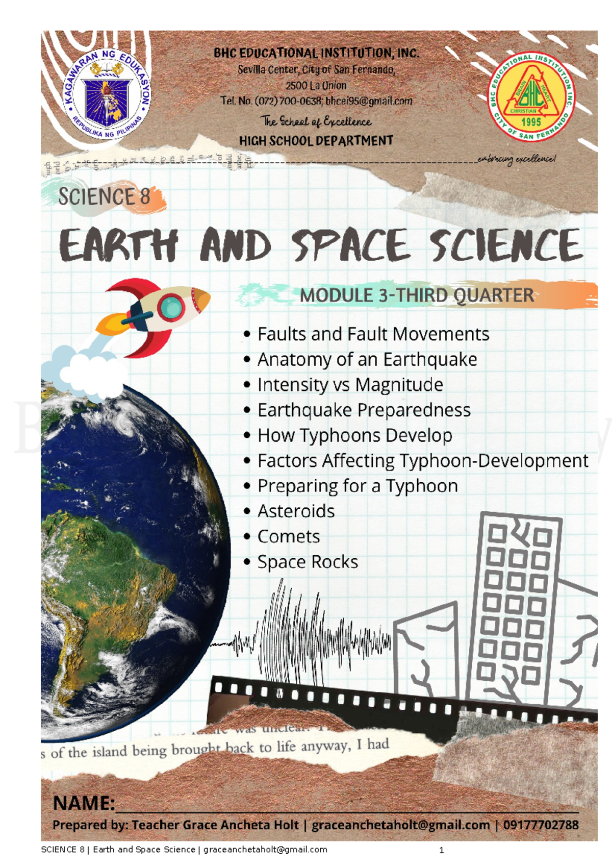 2021 Grade 8 3rd Q Earth Science - DISCUSSION A. ATTENTION GETTER Have ...