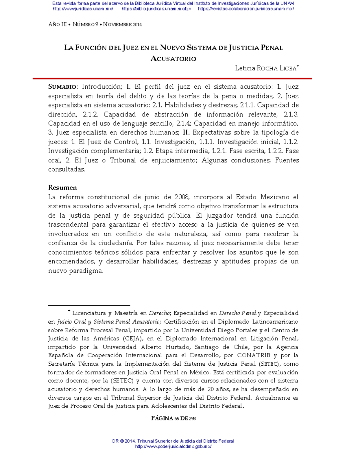 La Función del Juez en el Nuevo Sistema de Justicia Penal Acusatorio ...