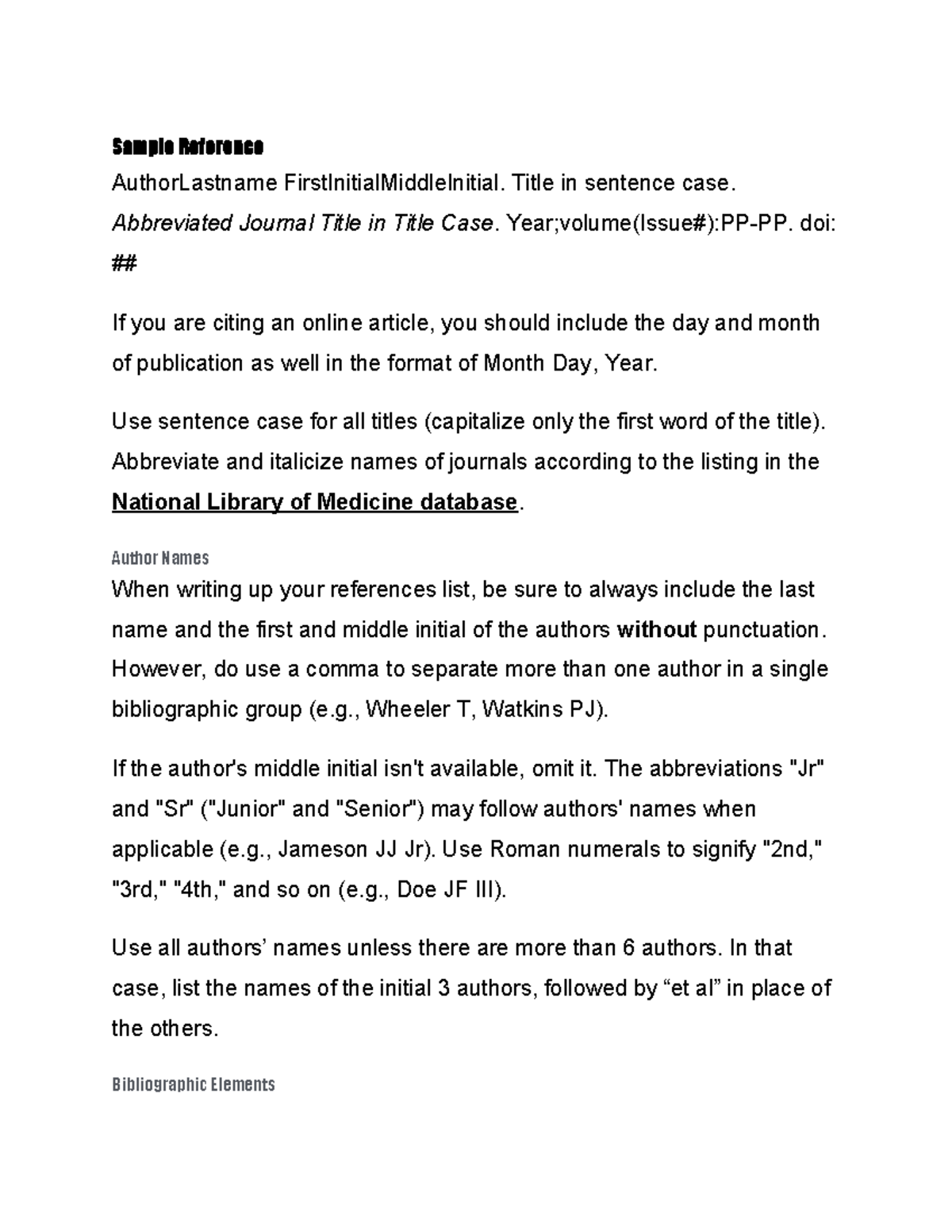 Reference Formatting Guidelines for Academic Citations - Studocu