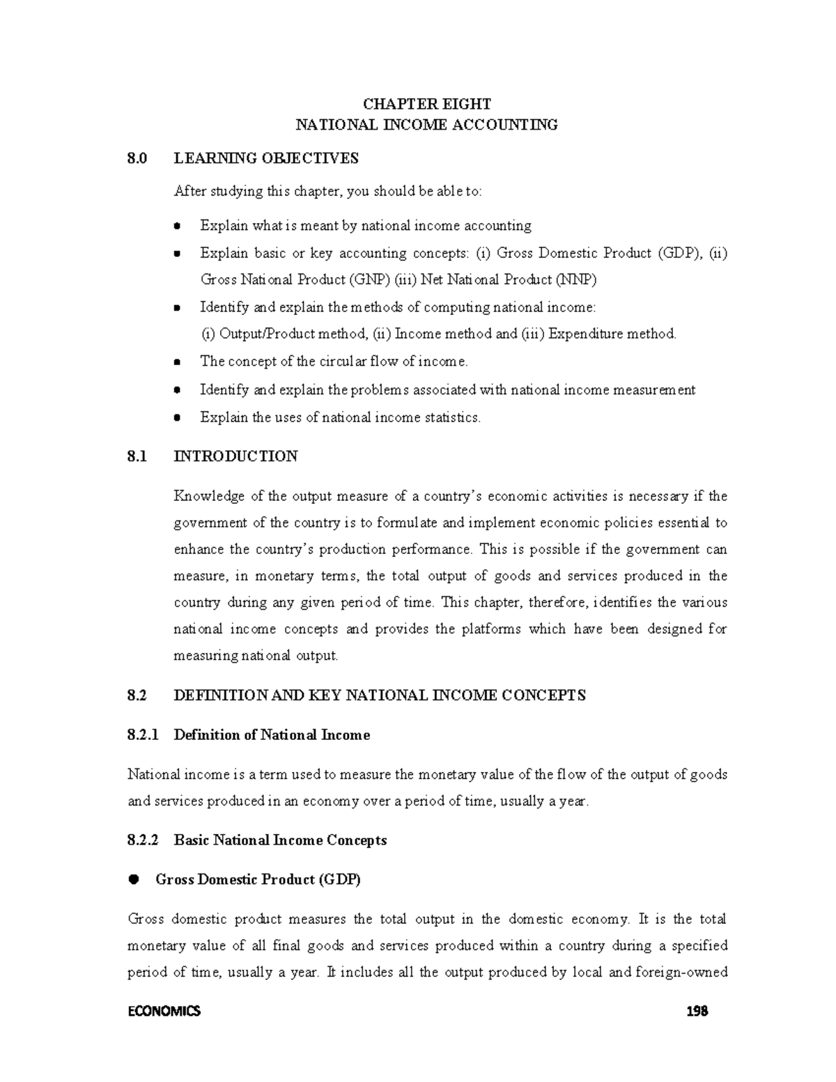 NATIONAL INCOME ACCOUNTING: CPA LEVEL 1 CHAPTER 8 NOTES - Studocu