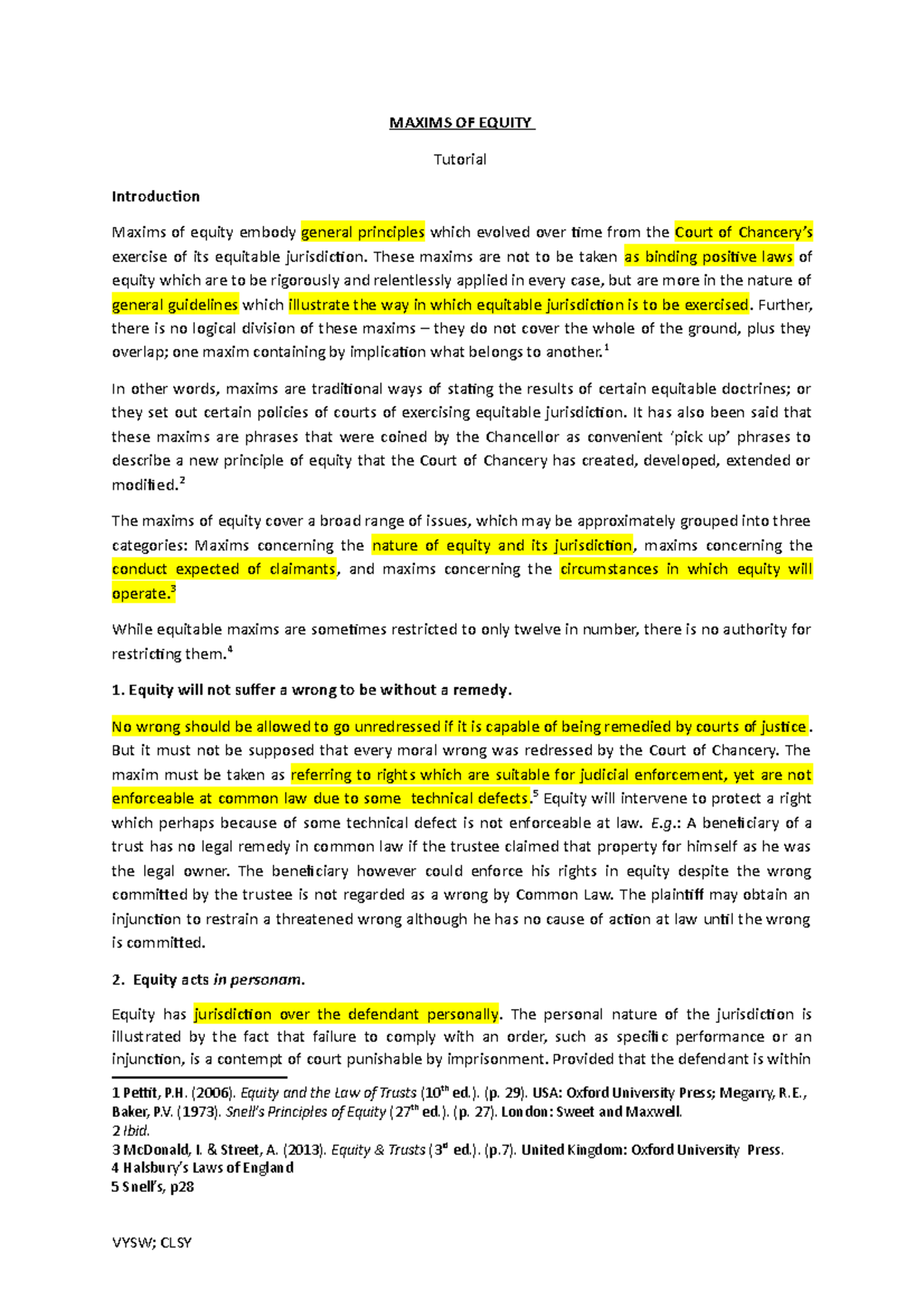 Maxims of Equity: Understanding Their Principles and Applications (VYSW ...