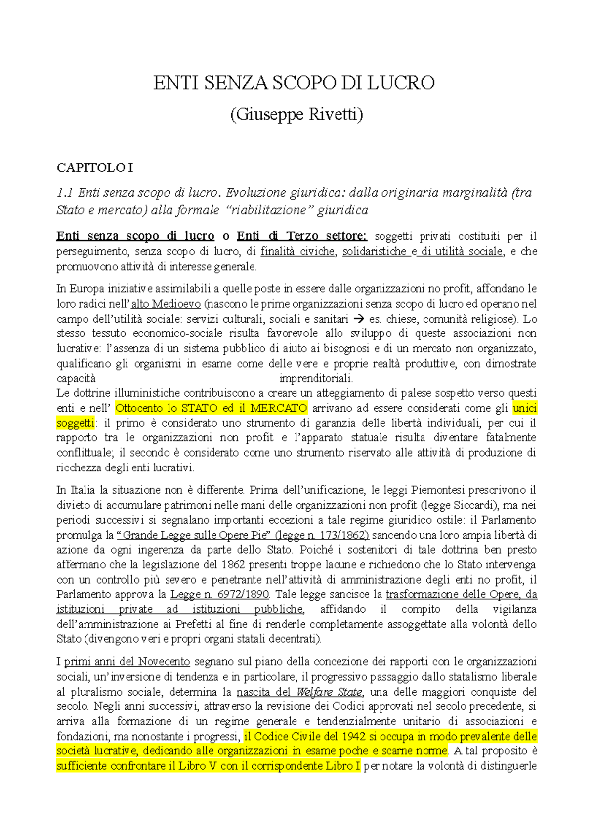 ENTI Senza Scopo DI Lucro Giuseppe Rivetti - ENTI SENZA SCOPO DI LUCRO ...