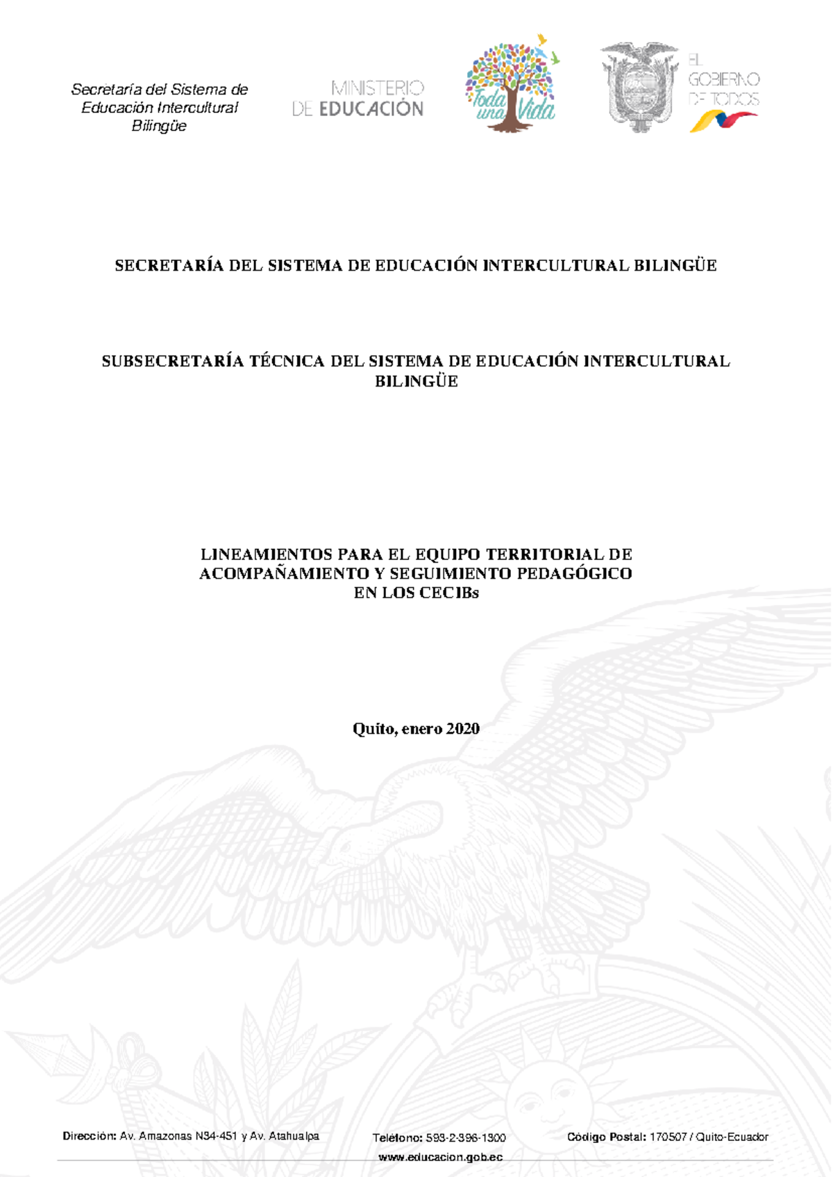 Lineamientos para Acompañamiento Pedagógico en Educación Intercultural EIB - Document Preview