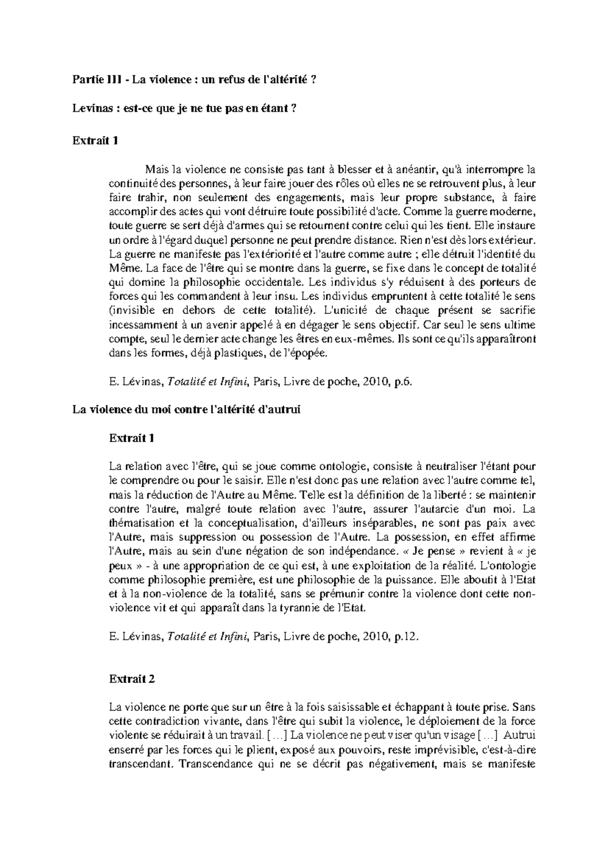 Exemplier-Levinas - coursz - Partie III - La violence : un refus de l ...