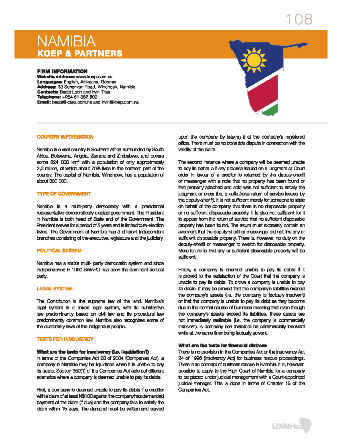 Insolvency Guide for Namibia: Legal Framework and Procedures - Studocu