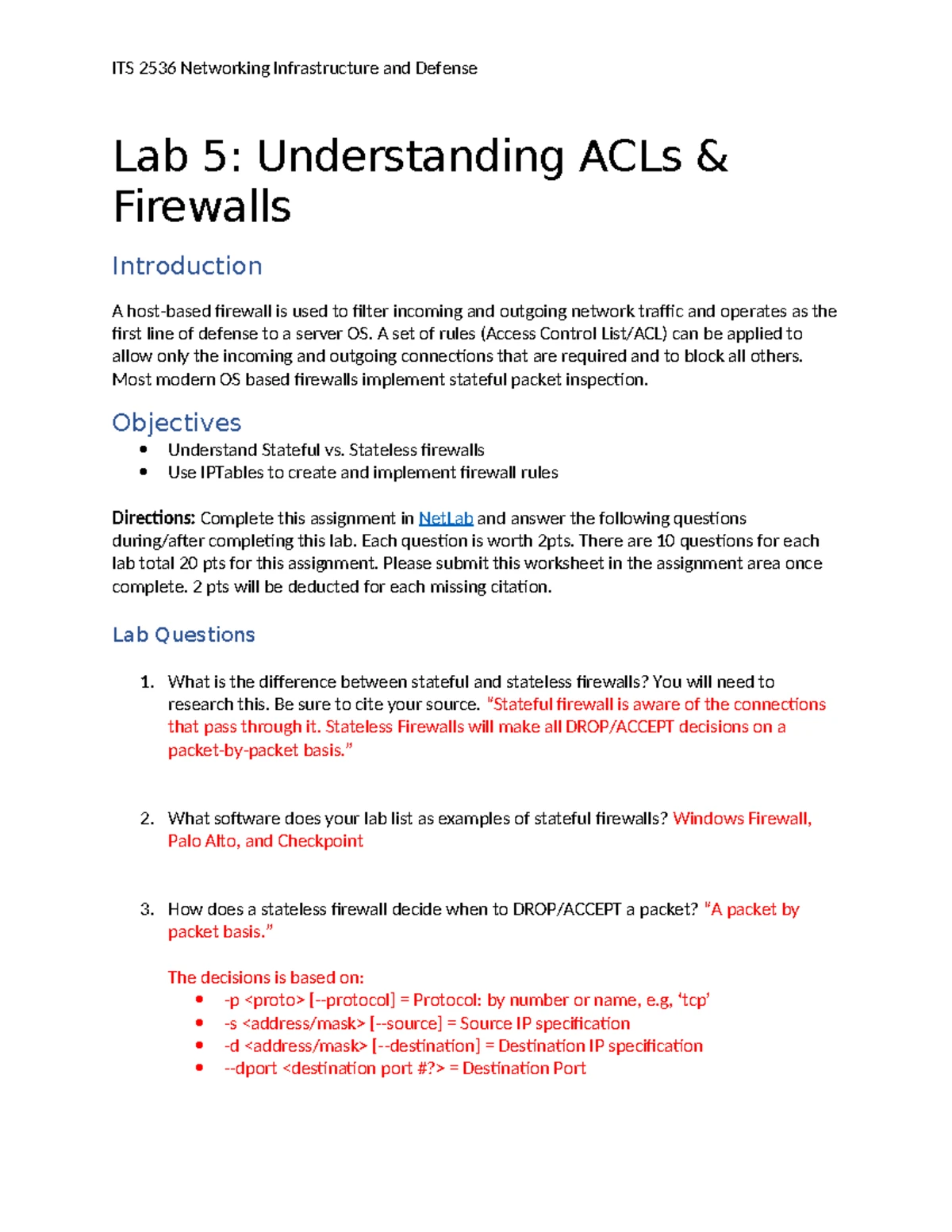 Lab 14 Worksheet - ITS 2536 Networking Infrastructure and Defense Lab ...